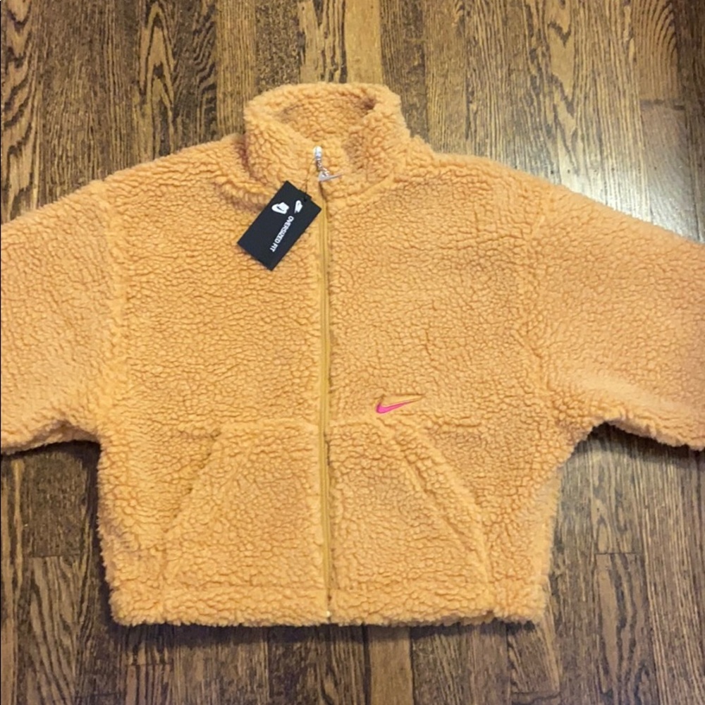⭐️HP NWT Nike Swoosh Oversized Teddy Sherpa Zip Up - Picture 8 of 16